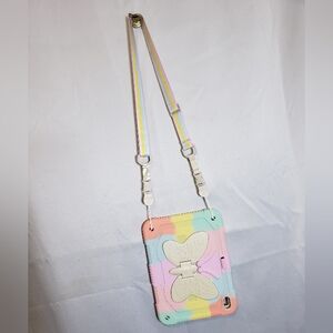 Cute 10" X 7.5" Rainbow Tablet Case With Butterfly Kickstand
